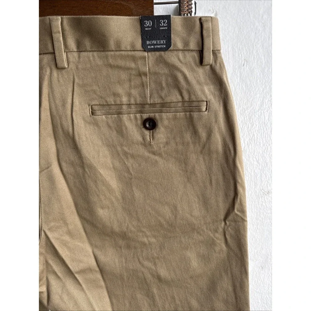 NWT J.Crew Bowery Slim Dress Pants Mens 30x32 Beige Stretch Khaki Chino Trousers
